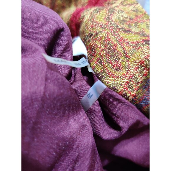 Soft Surroundings M Jacket Boho Floral Patchwork Embroidered Wool Silk Kimono - Picture 6 of 16